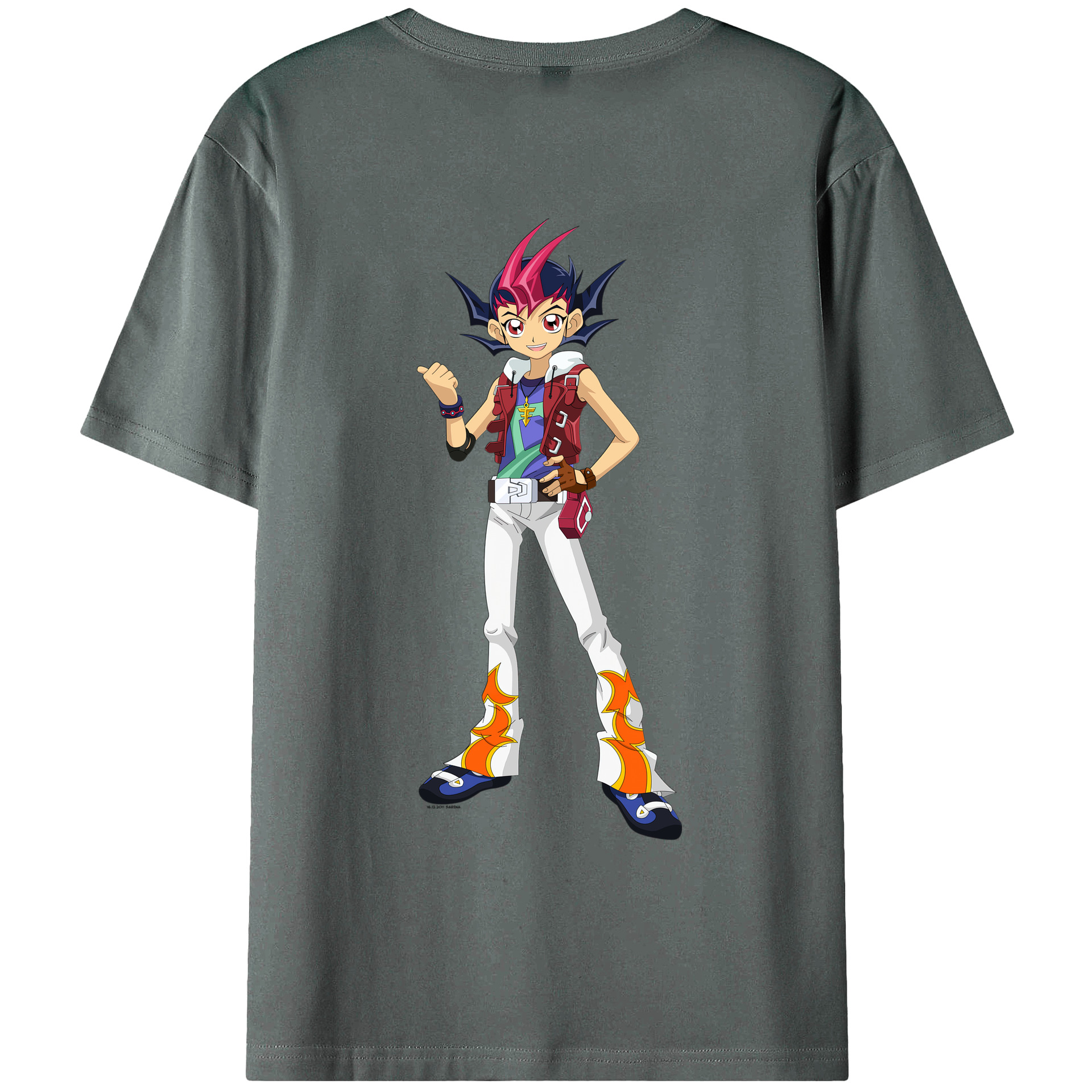 （画像用） 遊☆戯☆王 Yu-Gi-Oh! 綿100％ メンズ半袖Tシャツ（バックプリント） 通気性